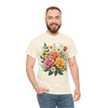 Wildflowers and Pink & Yellow Roses, Graphic T-Shirts for Women, Floral Shirt, Womens Short Sleeve, Ladies Graphic Tees #5144TTS