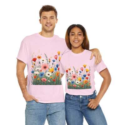 Wildflowers, Graphic T-Shirts for Women, Floral Shirt, Womens Short Sleeve, Ladies Graphic Tees #5108TTS