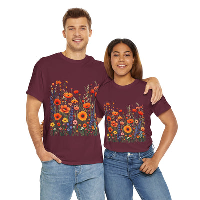 Wildflowers, Graphic T-Shirts for Women, Floral Shirt, Womens Short Sleeve, Ladies Graphic Tees #5105TTS