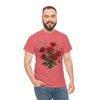 Wildflowers and Red Roses, Graphic T-Shirts for Women, Floral Shirt, Womens Short Sleeve, Ladies Graphic Tees #5131TTS