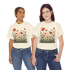 Wildflowers and Orange Roses, Graphic T-Shirts for Women, Floral Shirt, Womens Short Sleeve, Ladies Graphic Tees #5045TTS