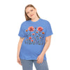 Wildflowers and Pink Roses, Graphic T-Shirts for Women, Floral Shirt, Womens Short Sleeve, Ladies Graphic Tees #5015TTS