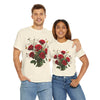 Wildflowers and Red Roses, Graphic T-Shirts for Women, Floral Shirt, Womens Short Sleeve, Ladies Graphic Tees #5131TTS