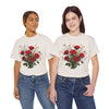 Wildflowers and Red Roses, Graphic T-Shirts for Women, Floral Shirt, Womens Short Sleeve, Ladies Graphic Tees #5131TTS
