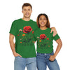 Wildflowers and a Red Rose, Graphic T-Shirts for Women, Floral Shirt, Womens Short Sleeve, Ladies Graphic Tees #5007TTS