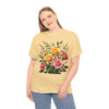 Wildflowers and Pink & Yellow Roses, Graphic T-Shirts for Women, Floral Shirt, Womens Short Sleeve, Ladies Graphic Tees #5149TTS