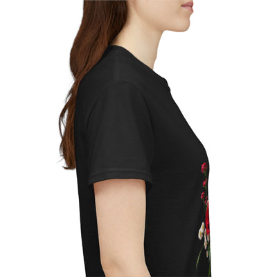 Wildflowers and Red Roses, Graphic T-Shirts for Women, Floral Shirt, Womens Short Sleeve, Ladies Graphic Tees #5130TTS