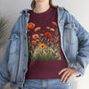Wildflowers and Orange Roses, Graphic T-Shirts for Women, Floral Shirt, Womens Short Sleeve, Ladies Graphic Tees #5045TTS