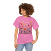 Wildflowers and Pink Roses, Graphic T-Shirts for Women, Floral Shirt, Womens Short Sleeve, Ladies Graphic Tees #5023TTS