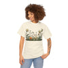 Wildflowers and White Roses, Graphic T-Shirts for Women, Floral Shirt, Womens Short Sleeve, Ladies Graphic Tees #5039TTS