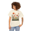 Wildflowers and Orange Roses, Graphic T-Shirts for Women, Floral Shirt, Womens Short Sleeve, Ladies Graphic Tees #5045TTS