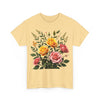 Wildflowers and Pink & Yellow Roses, Graphic T-Shirts for Women, Floral Shirt, Womens Short Sleeve, Ladies Graphic Tees #5149TTS