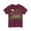 Wildflowers and White Roses, Graphic T-Shirts for Women, Floral Shirt, Womens Short Sleeve, Ladies Graphic Tees #5041TTS
