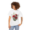 Wildflowers and Red Roses, Graphic T-Shirts for Women, Floral Shirt, Womens Short Sleeve, Ladies Graphic Tees #5127TTS