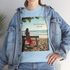 Have You Forgiven Your Ex?  Woman on Bench Looking at Waves, Forgiving T-Shirt, Forgiveness, Relationship Healing Top #5002STS