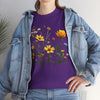 Wildflowers and a Yellow Rose, Graphic T-Shirts for Women, Floral Shirt, Womens Short Sleeve, Ladies Graphic Tees #5009TTS
