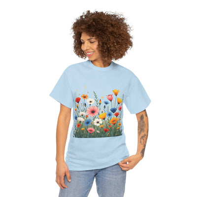 Wildflowers, Graphic T-Shirts for Women, Floral Shirt, Womens Short Sleeve, Ladies Graphic Tees #5108TTS