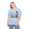 Wildflowers and a Red Rose, Graphic T-Shirts for Women, Floral Shirt, Womens Short Sleeve, Ladies Graphic Tees #5008TTS