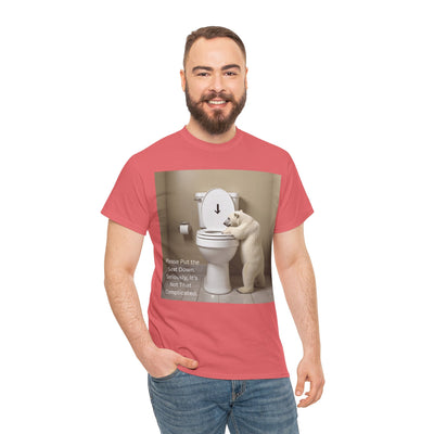 Please Put the Seat Down, Seriously, It's Not that Complicated, Polar Bear Toilet Seat Down, Seat Down Reminder Shirt #5004STS