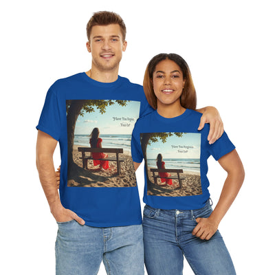 Have You Forgiven Your Ex?Woman on Bench Looking at Waves, Forgiving T-Shirt, Forgiveness, Relationship Healing Top #5002STS