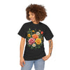Wildflowers and Pink & Yellow Roses, Graphic T-Shirts for Women, Floral Shirt, Womens Short Sleeve, Ladies Graphic Tees #5144TTS