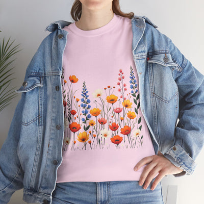 Wildflowers, Graphic T-Shirts for Women, Floral Shirt, Womens Short Sleeve, Ladies Graphic Tees #5110TTS