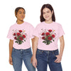 Wildflowers and Red Roses, Graphic T-Shirts for Women, Floral Shirt, Womens Short Sleeve, Ladies Graphic Tees #5131TTS