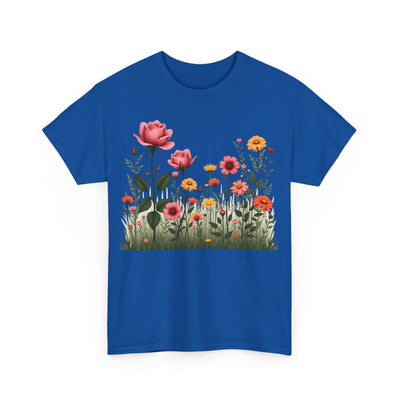 Wildflowers and Pink Roses, Graphic T-Shirts for Women, Floral Shirt, Womens Short Sleeve, Ladies Graphic Tees #5020TTS