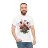 Wildflowers and Red Roses, Graphic T-Shirts for Women, Floral Shirt, Womens Short Sleeve, Ladies Graphic Tees #5130TTS
