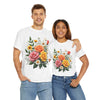 Wildflowers and Pink & Yellow Roses, Graphic T-Shirts for Women, Floral Shirt, Womens Short Sleeve, Ladies Graphic Tees #5144TTS