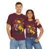 Wildflowers and Pink & Yellow Roses, Graphic T-Shirts for Women, Floral Shirt, Womens Short Sleeve, Ladies Graphic Tees #5138TTS