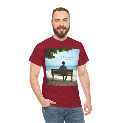 Have You Forgiven Your Ex?Man on Bench Looking at Waves, Forgiving T-Shirt, Forgiveness, Relationship Healing Top #5005STS