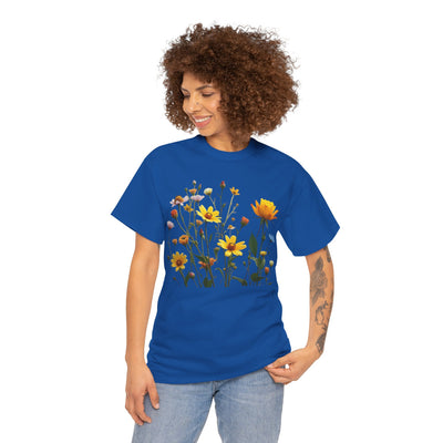 Wildflowers and a Yellow Rose, Graphic T-Shirts for Women, Floral Shirt, Womens Short Sleeve, Ladies Graphic Tees #5009TTS
