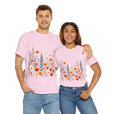Wildflowers, Graphic T-Shirts for Women, Floral Shirt, Womens Short Sleeve, Ladies Graphic Tees #5110TTS