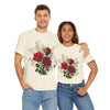 Wildflowers and Red Roses, Graphic T-Shirts for Women, Floral Shirt, Womens Short Sleeve, Ladies Graphic Tees #5127TTS
