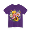 Wildflowers and Pink & Yellow Roses, Graphic T-Shirts for Women, Floral Shirt, Womens Short Sleeve, Ladies Graphic Tees #5145TTS