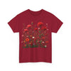 Wildflowers and Red Roses, Graphic T-Shirts for Women, Floral Shirt, Womens Short Sleeve, Ladies Graphic Tees #5035TTS