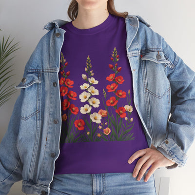 Wildflowers, Graphic T-Shirts for Women, Floral Shirt, Womens Short Sleeve, Ladies Graphic Tees #5123TTS