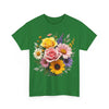 Wildflowers and Pink & Yellow Roses, Graphic T-Shirts for Women, Floral Shirt, Womens Short Sleeve, Ladies Graphic Tees #5145TTS