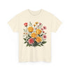 Wildflowers and Pink & Yellow Roses, Graphic T-Shirts for Women, Floral Shirt, Womens Short Sleeve, Ladies Graphic Tees #5137TTS