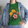 Wildflowers and Pink & Yellow Roses, Graphic T-Shirts for Women, Floral Shirt, Womens Short Sleeve, Ladies Graphic Tees #5149TTS