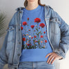 Wildflowers and Red Roses, Graphic T-Shirts for Women, Floral Shirt, Womens Short Sleeve, Ladies Graphic Tees #5035TTS