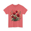 Wildflowers and Red Roses, Graphic T-Shirts for Women, Floral Shirt, Womens Short Sleeve, Ladies Graphic Tees #5129TTS