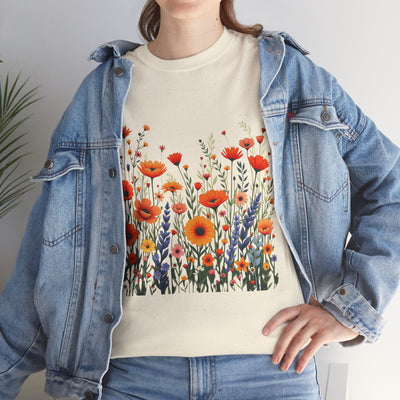 Wildflowers, Graphic T-Shirts for Women, Floral Shirt, Womens Short Sleeve, Ladies Graphic Tees #5105TTS