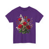 Wildflowers and Red Roses, Graphic T-Shirts for Women, Floral Shirt, Womens Short Sleeve, Ladies Graphic Tees #5130TTS
