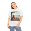 Have You Forgiven Your Ex?  Woman on Bench Looking at Waves, Forgiving T-Shirt, Forgiveness, Relationship Healing Top #5002STS