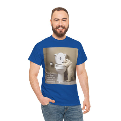Please Put the Seat Down, Seriously, It's Not that Complicated, Polar Bear Toilet Seat Down, Seat Down Reminder Shirt #5004STS