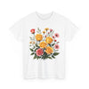 Wildflowers and Pink & Yellow Roses, Graphic T-Shirts for Women, Floral Shirt, Womens Short Sleeve, Ladies Graphic Tees #5137TTS
