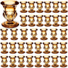 Foaincore 36 Pcs Taper Candle Holders Bulk 2.5 Inch Candlestick Holder Candle Holder Small Candlestick Holder Thicker Glass Candle Sticks Set for Wedding Christmas Party Table Centerpiece(Gold)