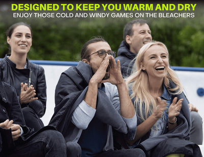 SUITEDNOMAD Large Waterproof Outdoor Stadium Blanket, Windproof and Warm Double Sided Fleece Throw, Great for Cold Weather Camping,Picnic,Sports,Festivals,Dogs